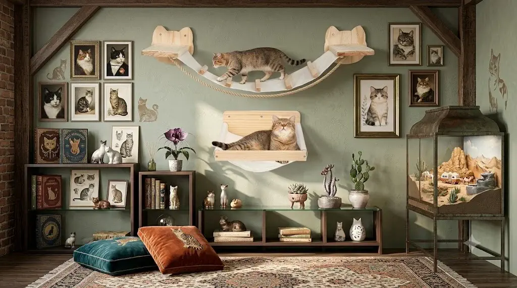 Cozypet Cat Wall Shelves and Hammock Set, Cat Bridge (2 Pack)