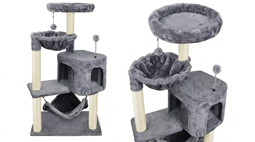 YUNIQUE Multi-Tier Cat Tree with Condo & Big Hammock