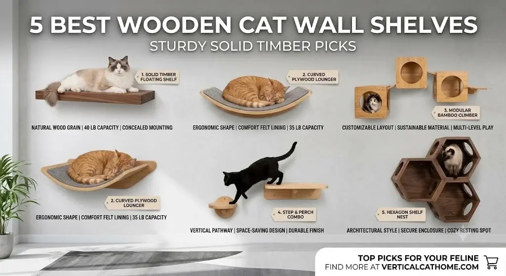 5 Best Wooden Cat Wall Shelves: Sturdy Solid Timber Picks