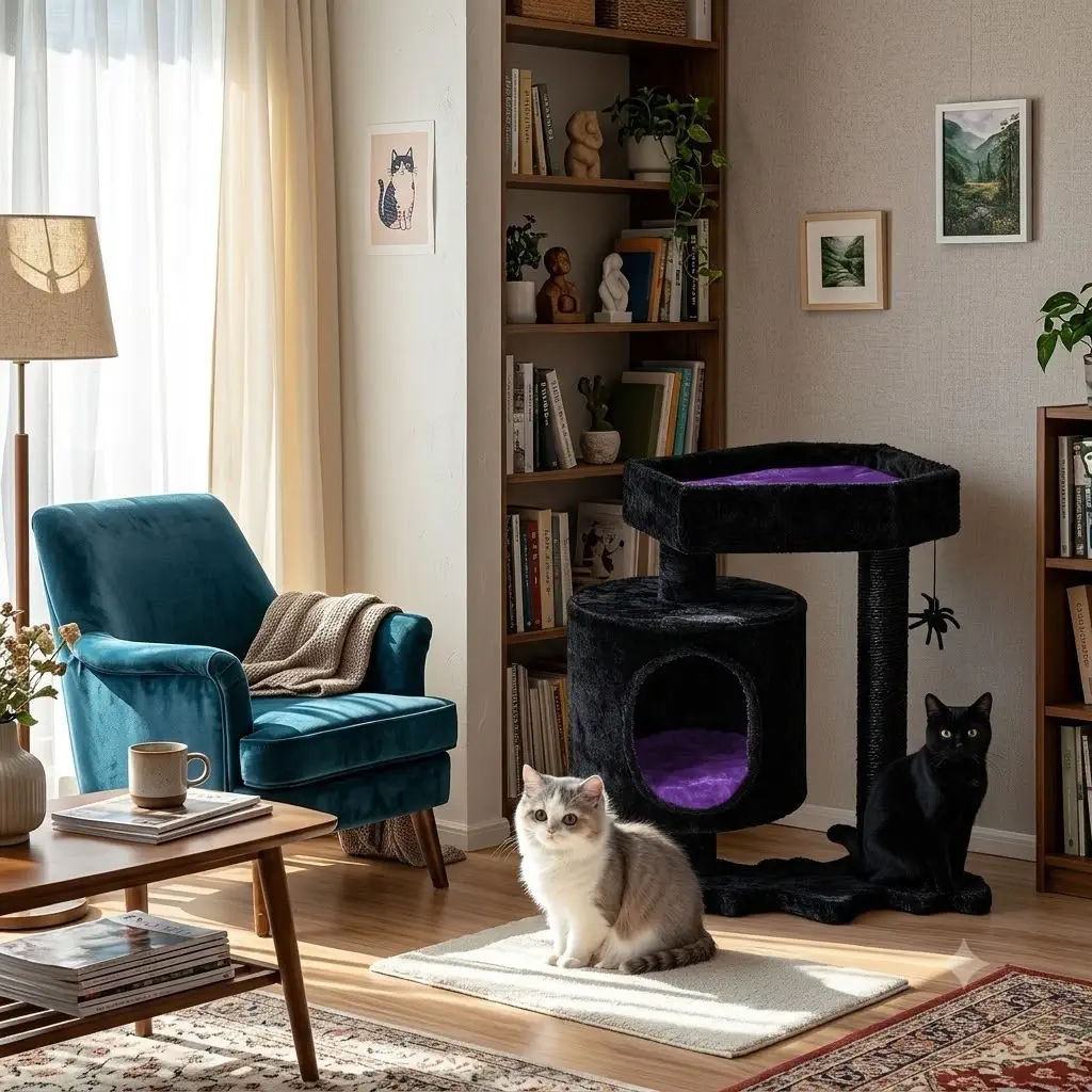 BEWISHOME Multi-Level Cat Tree Condo for Large Cats