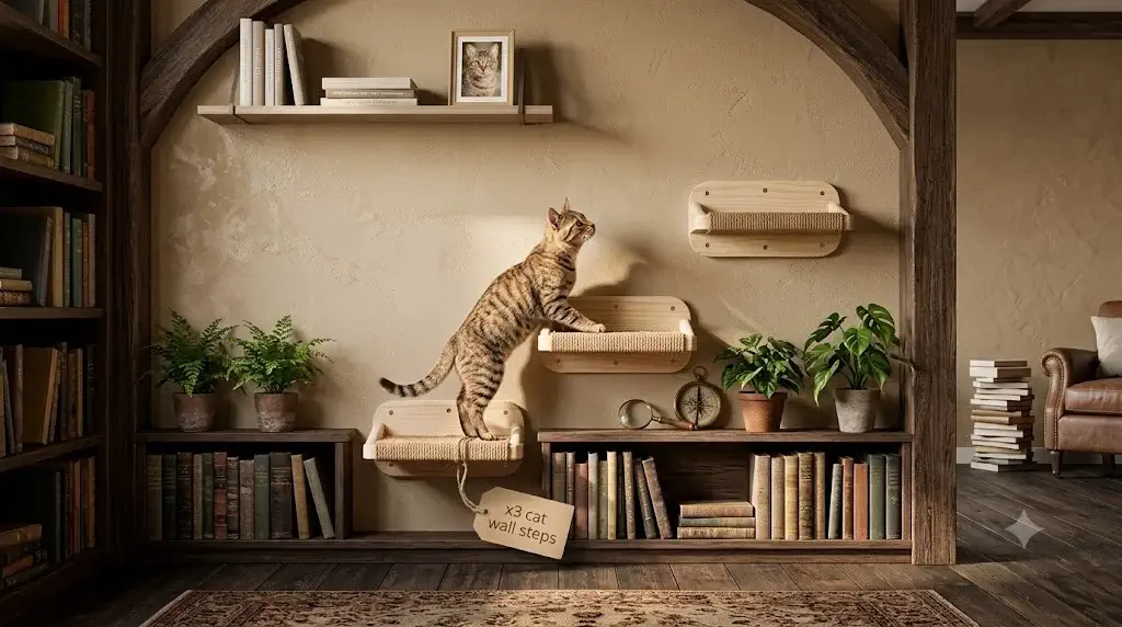 INICIO Cat Wall Steps - 3 Pack of Stairs for Cats to Climb