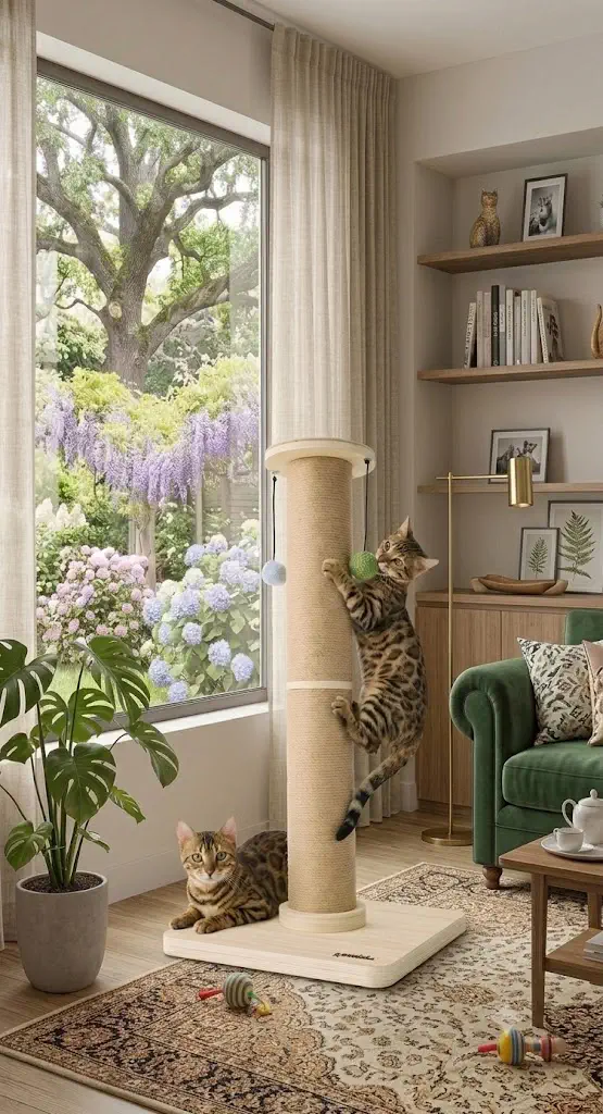 ZOMISIA 35" Tall Cat Scratching Post with Thicken Wooden Base (15.7"x15.7")