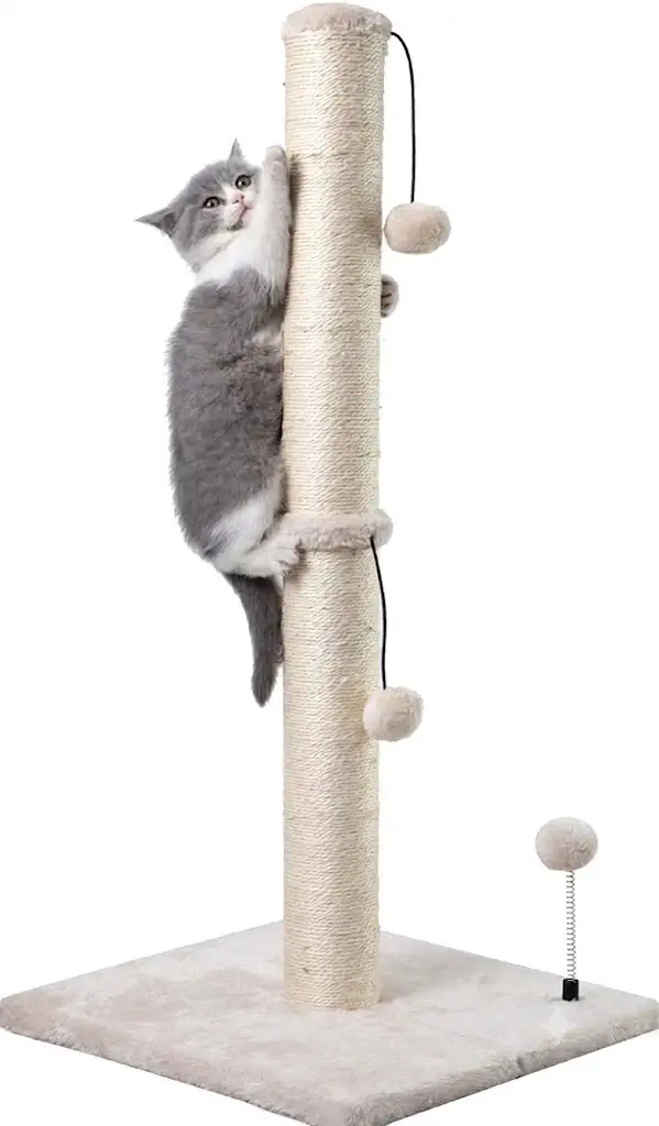 MECOOL 34" Tall Cat Scratching Post (Beige)
