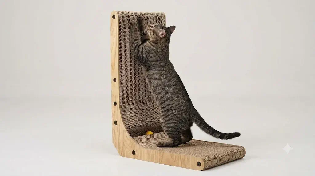 FUKUMARU 18.7-Inch L-Shaped Cat Scratcher