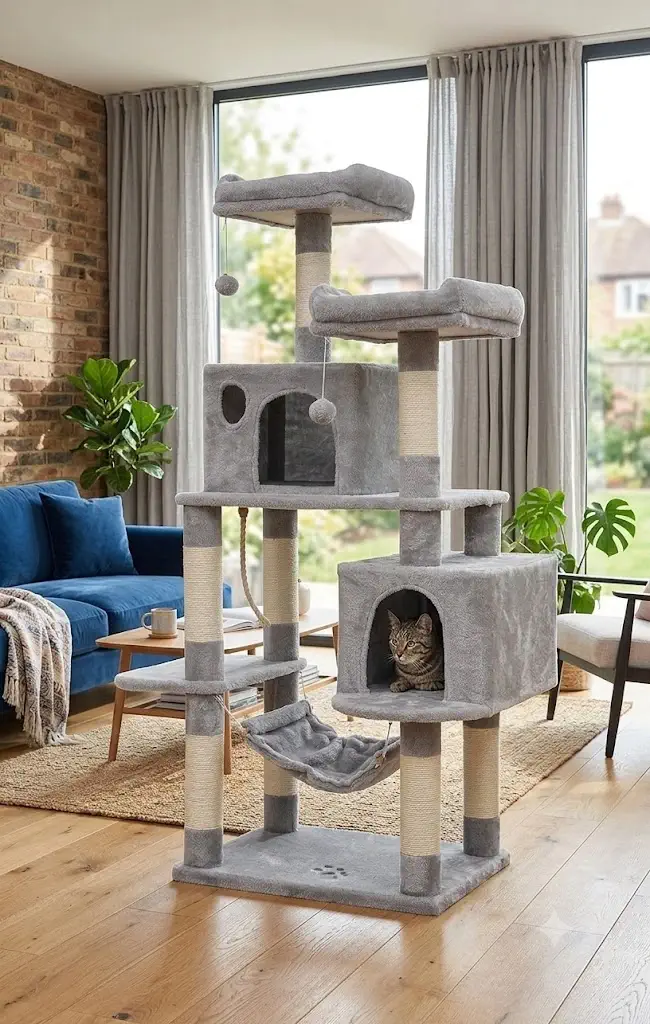 Hey-brother 58" Multi-Level Cat Tree for Large Cats