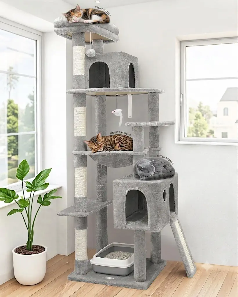 Globlazer F70 Pro Heavy Duty Cat Tree Tower (70in Tall)