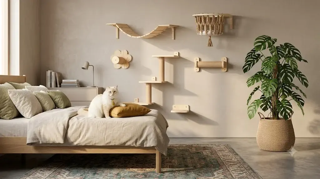 TAKEKIT Cat Wall Shelves, Perches & Bridge Climbing System (5 Pack)